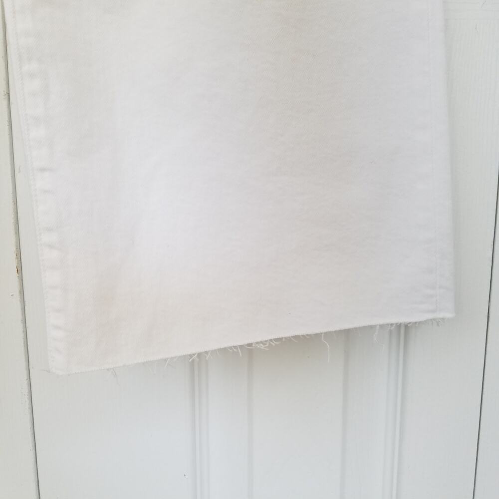 J. Crew Petite Slim Wide Leg Jeans Size 27P White Raw Hem Cropped NWT $148 BP463 - Picture 3 of 8